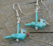 Southwest Jewelry Turquoise Blue Jay Earrings
